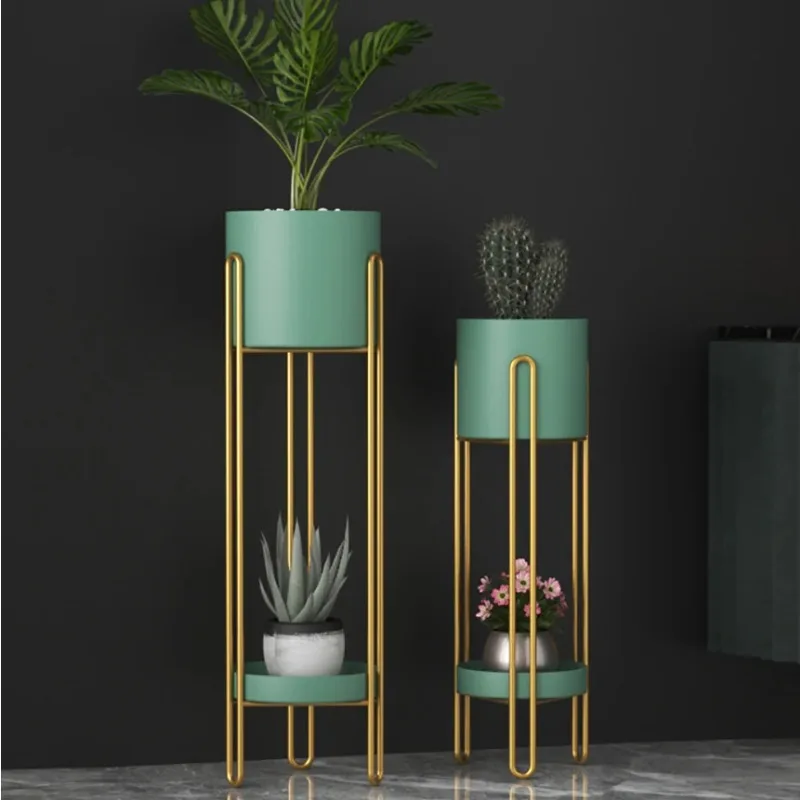 Light Luxury Gold Plant Stand, High Load-Bearing, Floor Flower Rack, Simple Modern, Living Room Greenery Shelf, Special Fashion