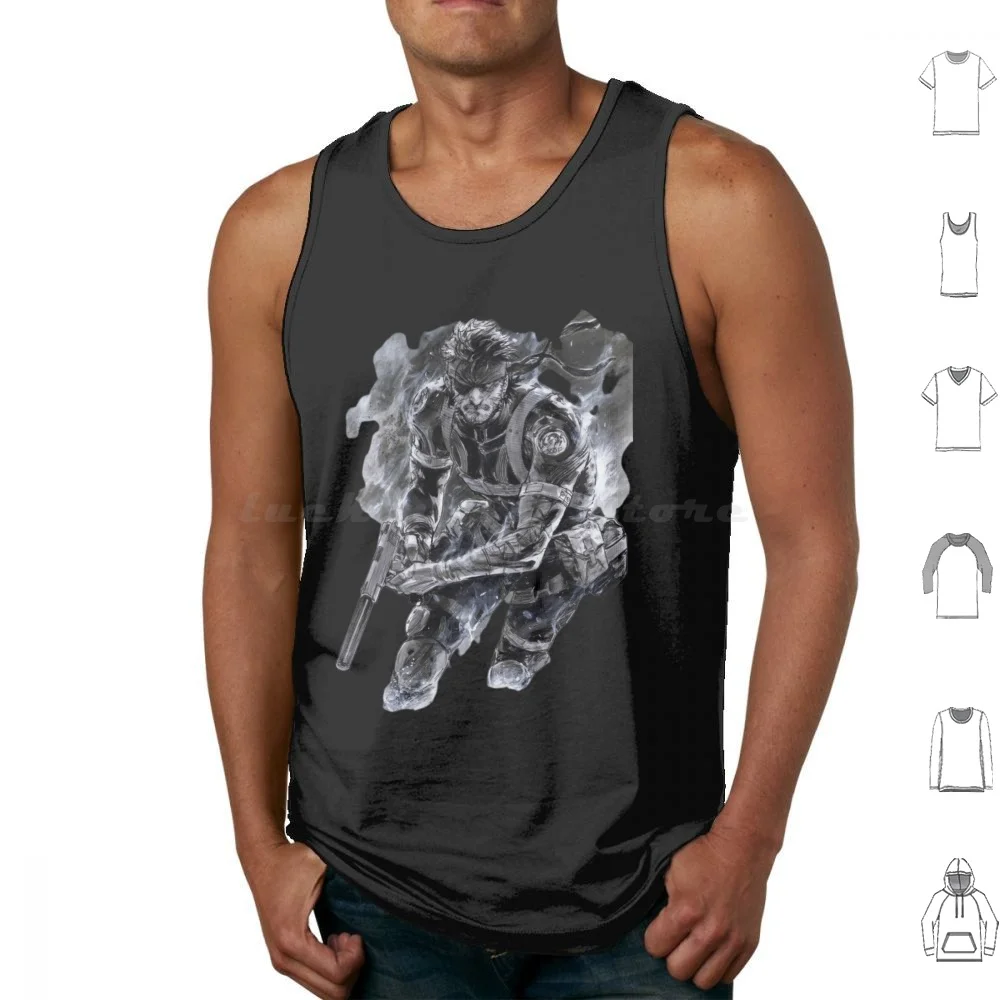 Solid Snake ( Mgs ) T-Shirt Tank Tops Print Cotton Cover Phone Metal Gear Solid Snake Solid Snake Mgs Big Metal