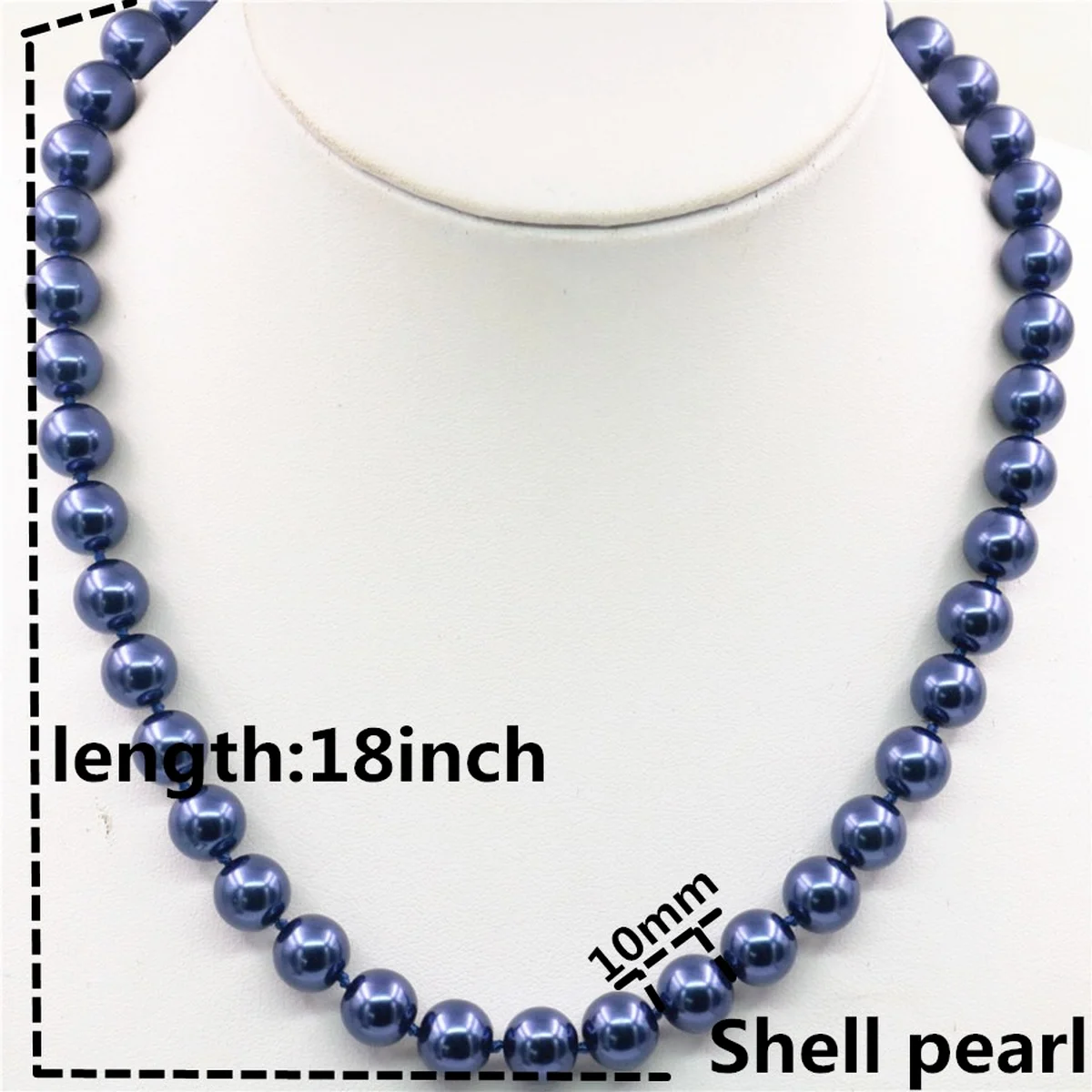 DIY 8 10 12 14mm South Dark Blue Shell Pearl Round Necklace Beads Hand Made Women Choker Free Shipping Items Jewelry for Women