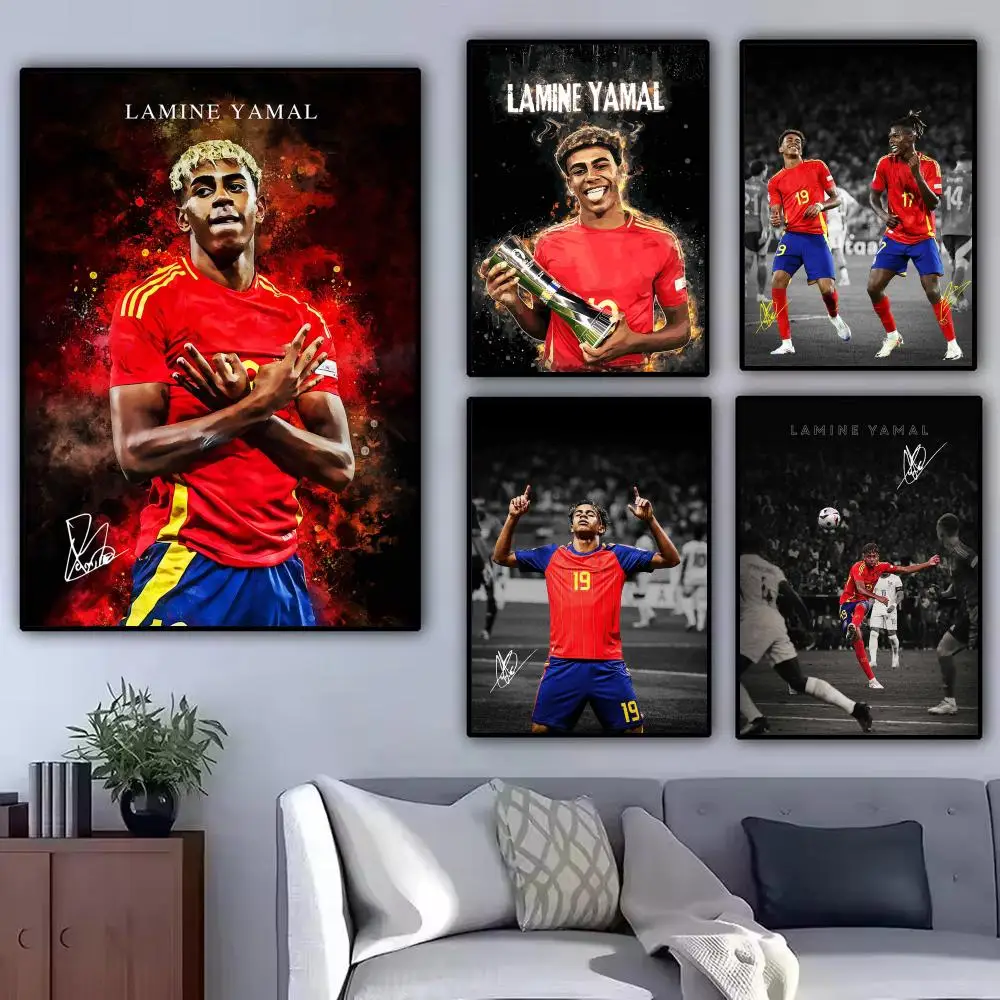 Football Star L-Lamine Yamal Poster Modern Aesthetic Wall Art Poster Minimalist Room Decoration Items