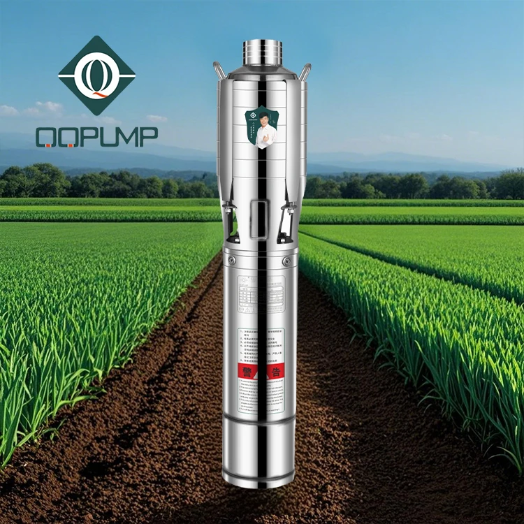 

QQPUMP Electric 220V Ac Head 30 High Pressure Electric Deep Well Vertical Submersible Water Pump