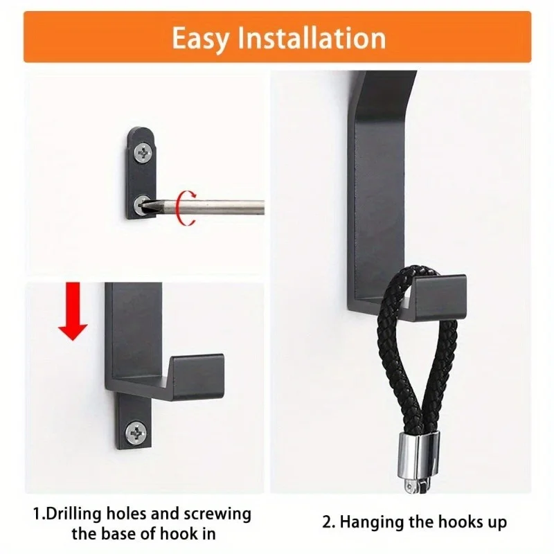6PCS Hook with Strong Adhesive To Wall Kitchen and Bathroom Strong Load-bearing Punching Clothes Hanging Door and Sticking Hook