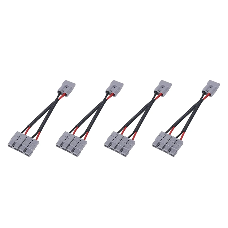 

4X 50A For Anderson Plug Connector Dual Y Adapter Battery Power Connector Forklift Power Plug Connector With 6MM Cable