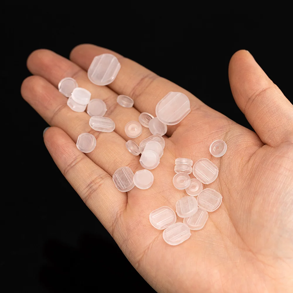 50 sztuk 8X10,5/11,5X14mm klipsy na kolczyki silikonowe wygodne poduszki dla majsterkowiczów klipsy na ucho nie przekłuwające tworzenia biżuterii — zdjęcie 4