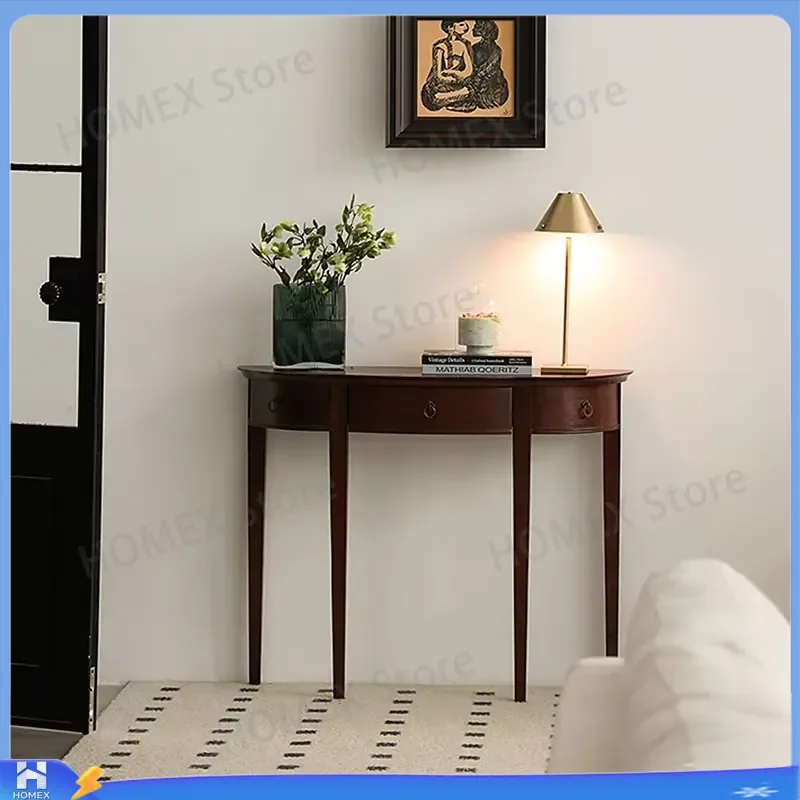 Rustic Modern Console Table Mid Century Retro Vintage Entryway Sofa Table Chic Narrow Hallway Furniture for Living Room