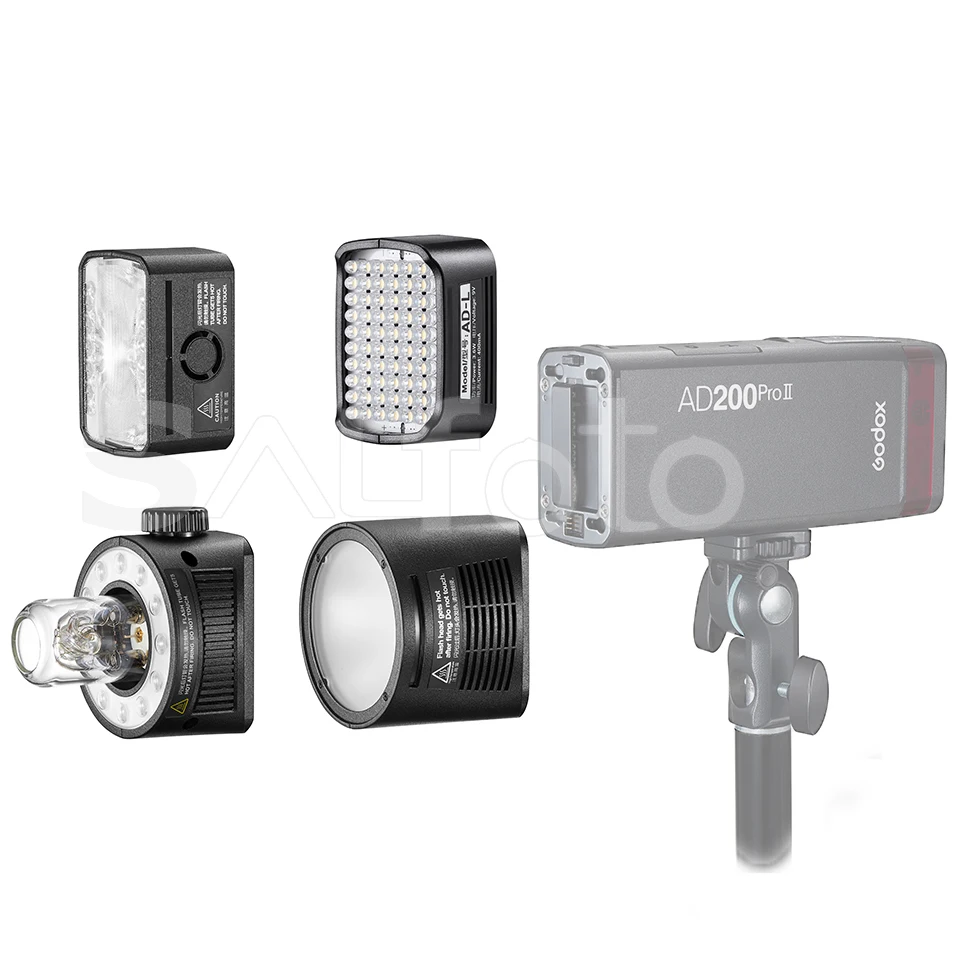 Godox AD200ProII 200Ws Spare Flash Tube/H200II Fresnel Head /H200JII Bare Bulb Flash Head /H200R Round Flash Head /AD-L Led Head