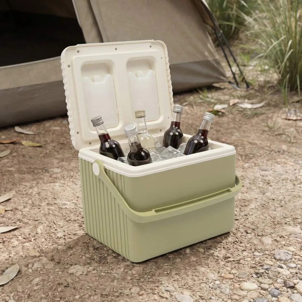 13L Portable Insulated Cooler Box Camping Cooler with 2 Ice Packs, Outdoor Cold Retention Storage Container for Picnic, Beach, Travel, Fishing, Compact Leakproof Design view 4