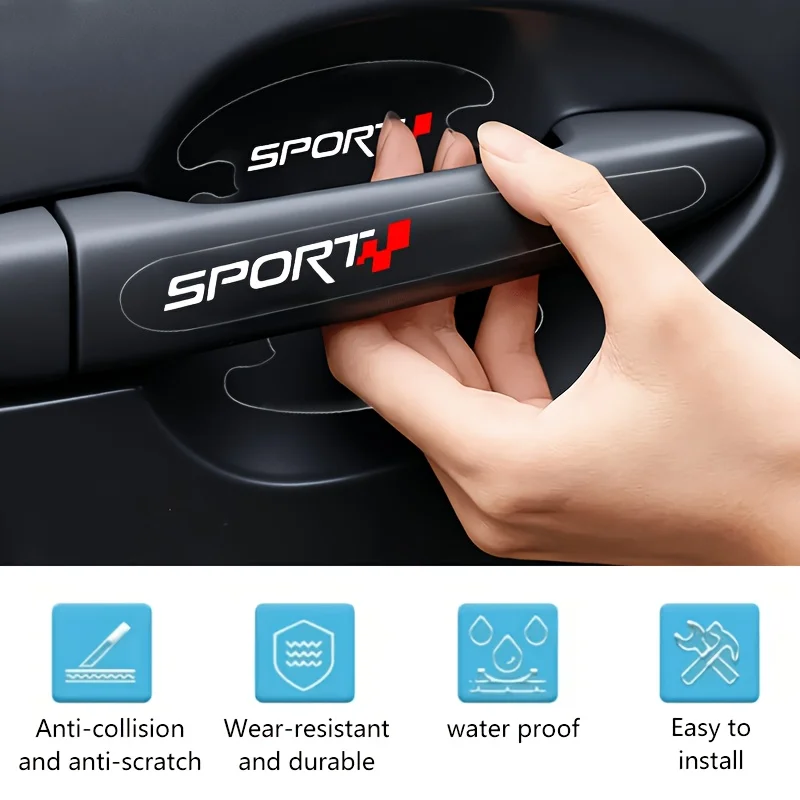 

8Pcs/set Sport Clear PVC Door Handle & Bowl Stickers, Anti-scratch Protective Decals for Universal Cars