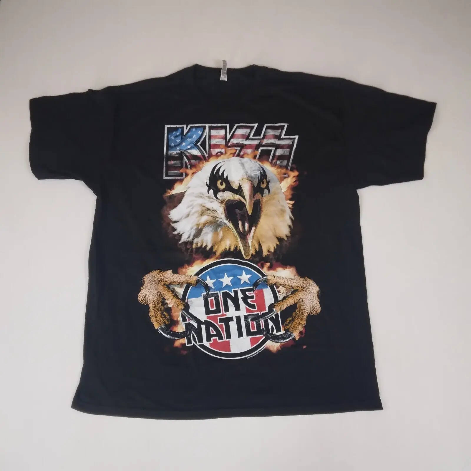 Kiss One Nation Tour Eagle Double Sided Rock Music T Shirt Army Xl 2016