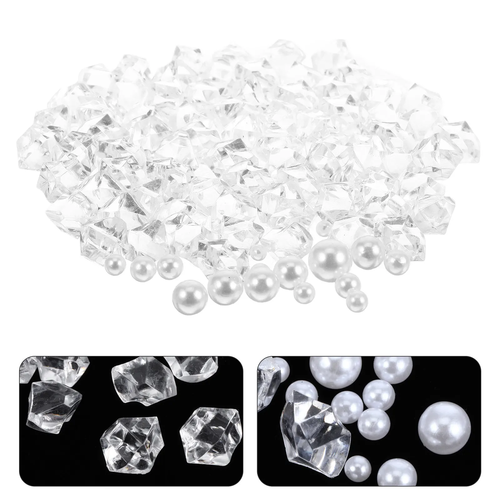 

1Pack Clear Aquarium Gravel Rocks Fake Pearls Quartz Crystal Stones Decorative Resin Substrate for Betta Fish Tank Landscape