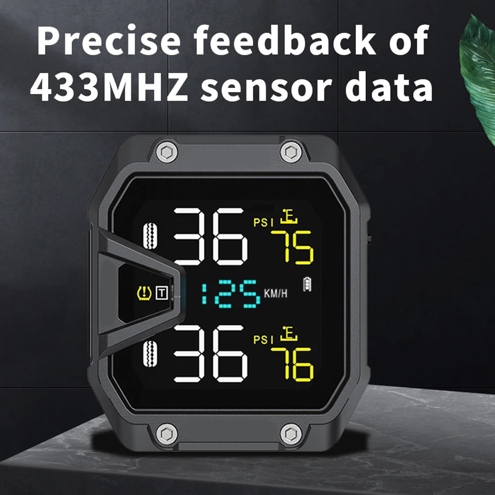 Motorcycle TPMS Tire Pressure Monitoring System with 2 Sensors IP65 Waterproof Wireless Tire Pressure Monitoring System