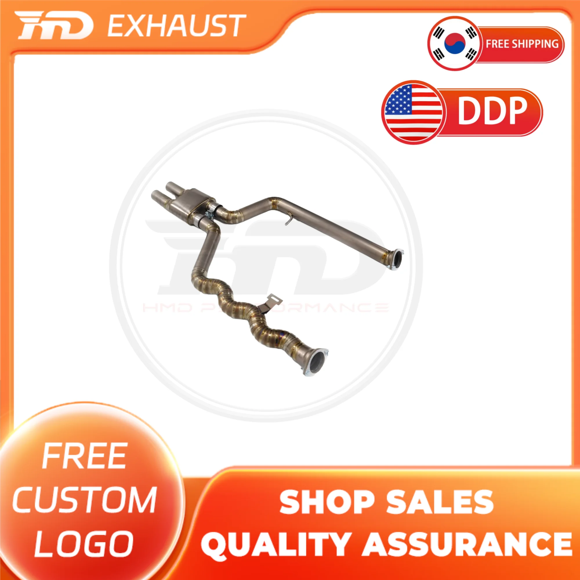 

HMD Hot Sale Titanium alloy Performance Exhaust System Middle Pipe for BMW M3 M4 G80 G82 3.0T X-pipe With Resonator