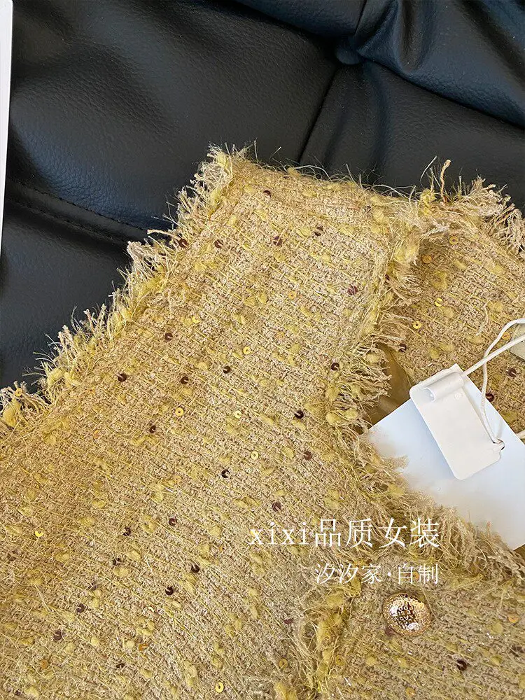 New Yellow vest, tassel, socialite, sequin, sleeveless