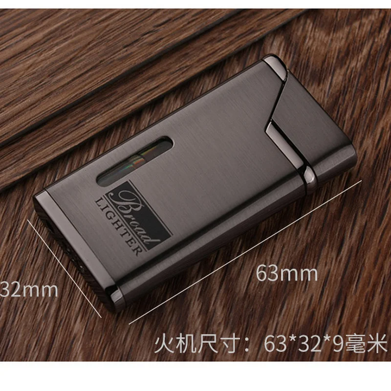 New Ultra-thin Turbo Butane Metal Lighter Red Flame Windproof Gas Lighter Cigarette Cigar Accessories Men\'s Gifts Outdoor Tools