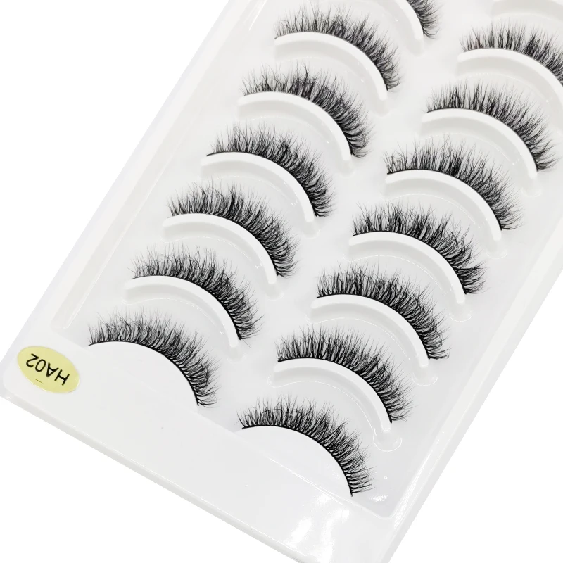 10pairs 3D faux mink lashes fluffy soft wispy natural long false eyelashes curly lashes wholesale makeup lashes extension cilios