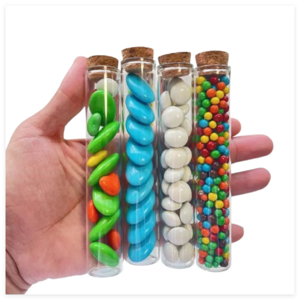 

50 Pcs 30ml Glass Bottles Cork Stopper 17×22×120m Glass Jars Mini Spice Bottle Container Small DIY Vials Tiny Test Tube Wedding