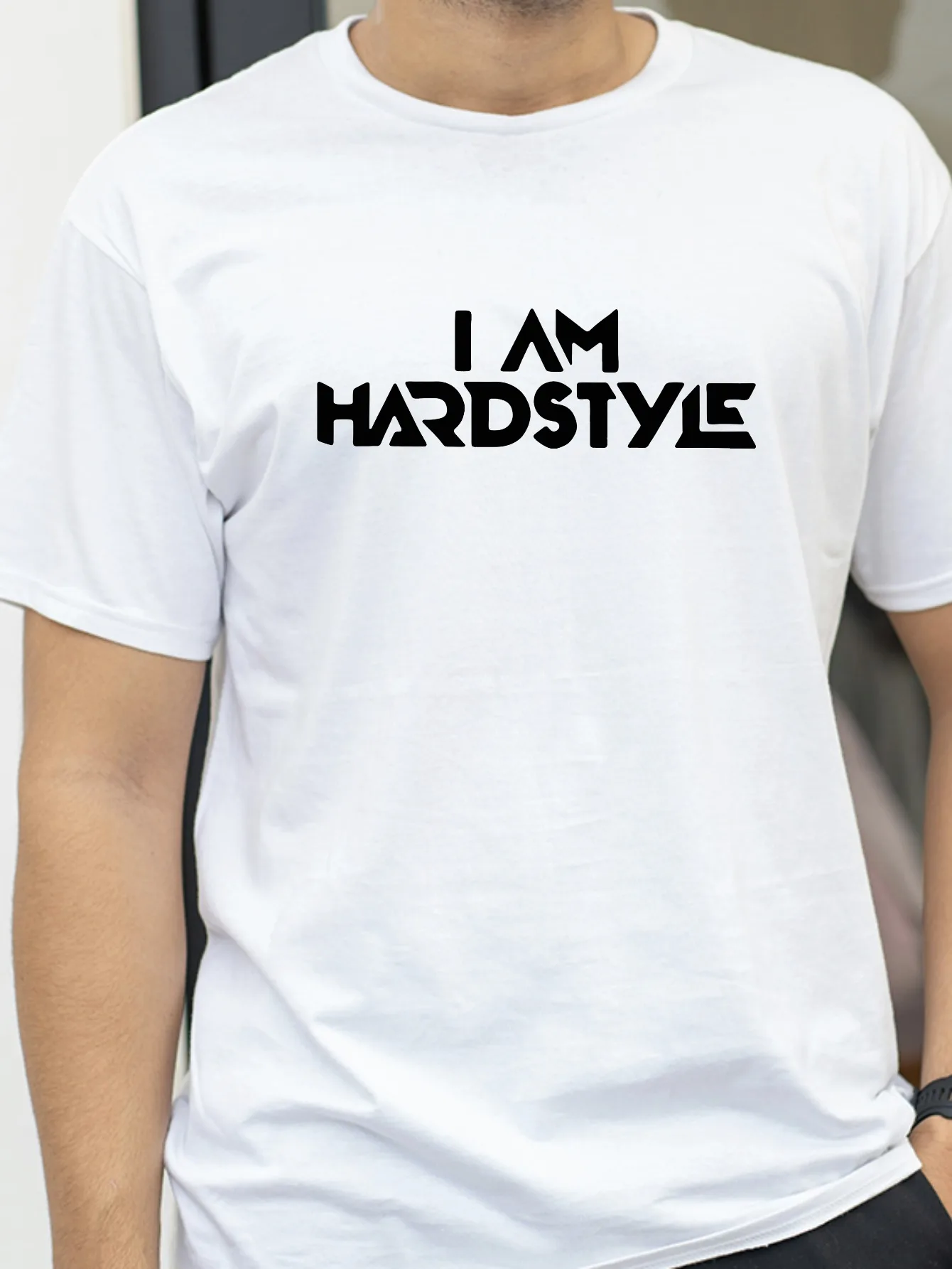 I Am Hardstyle Hardcore Dance Music T-Shirt Men DJ Techno Club Party EDM Cotton Short Sleeve Camisas Tee