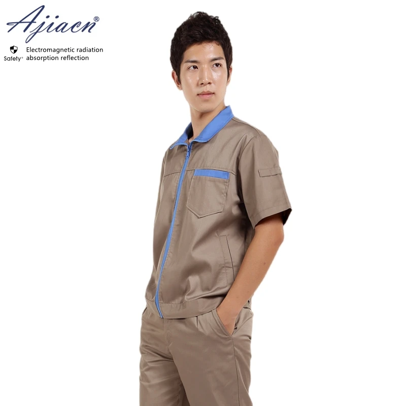 Genuine Electromagnetic radiation protective summer clothing EMF shielding electrician short sleeved work clothes suits