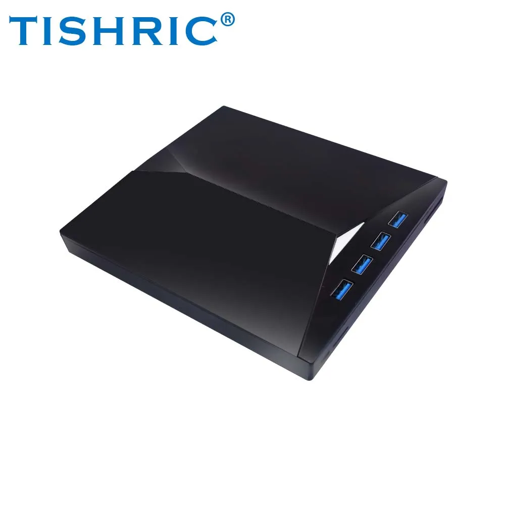TISHRIC Type C USB External DVD CD Drive 6 In 1 4 Ports USB TF SD Card Reader External CD DVD Burner Reader Write For PC Desktop