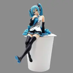 Anime Hatsune Miku Figure Noodle Stopper Figure Sitting Model Toy Gift Collection Desktop Ornament Doll PVC