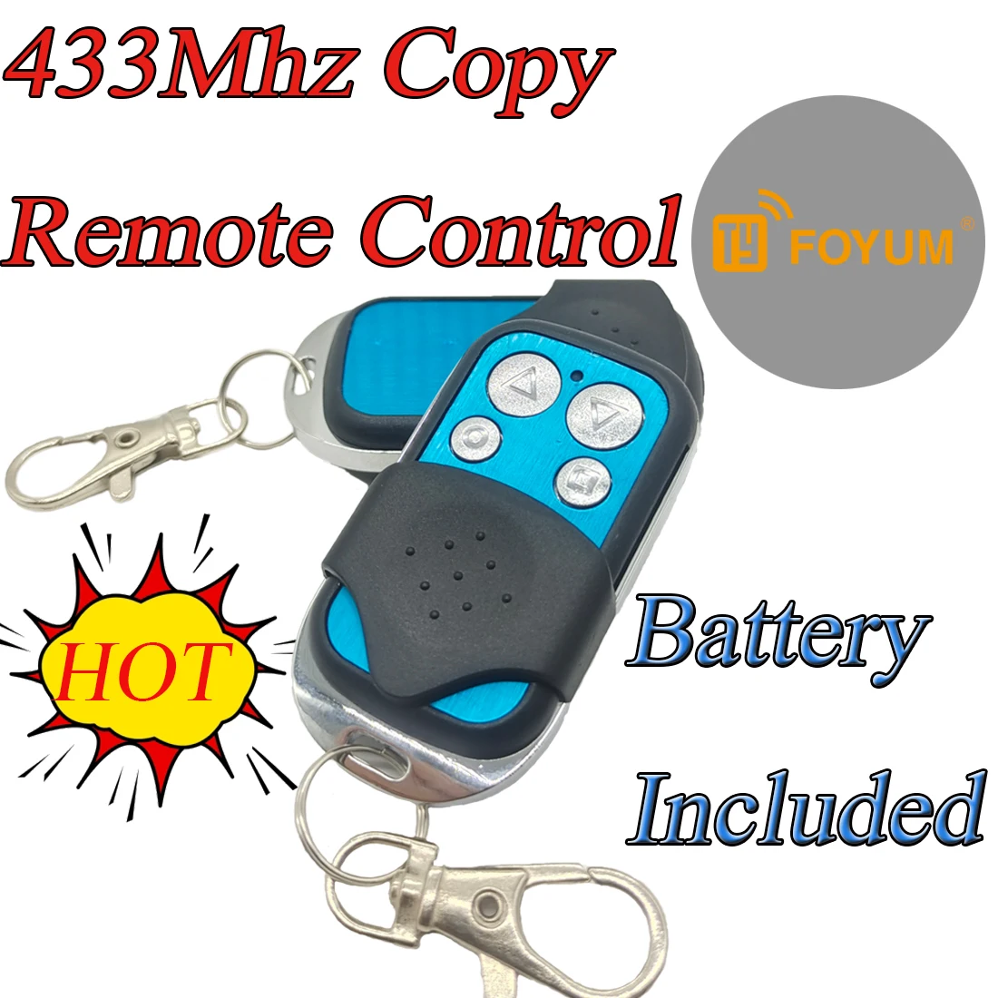 Garage Door Universal Remote Control 433MHZ Face to Face Copy 4 Button Cloning Wireless Transmitter Portable Duplicator