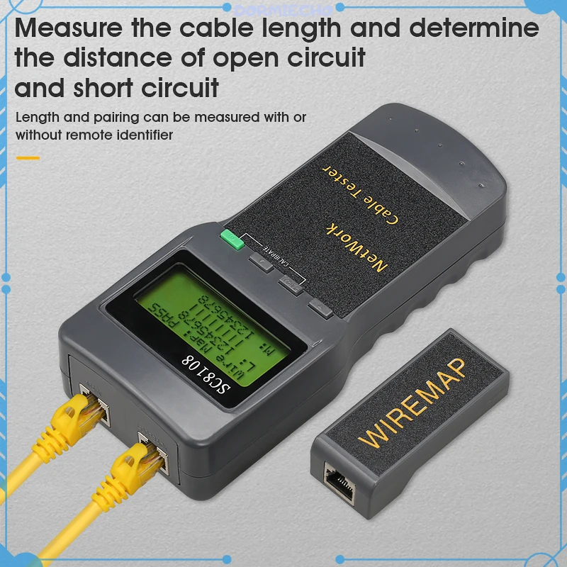 SC8108 Portable LCD Network Tester Meter&LAN Phone Cable Tester & Meter With LCD Display RJ45 Free Shipping