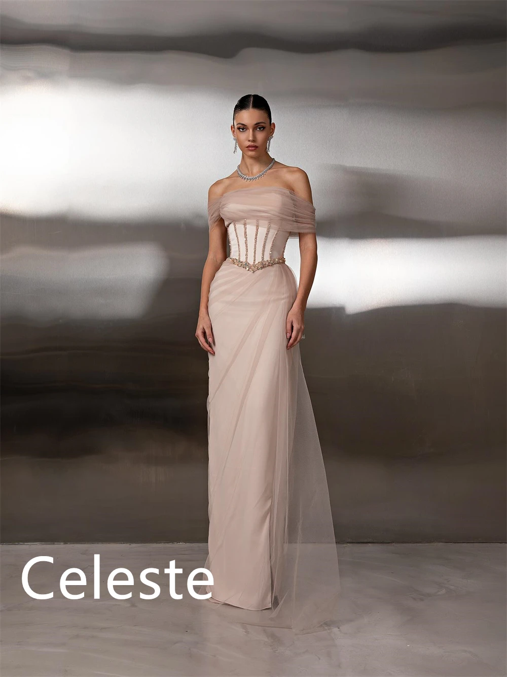 Maßgeschneiderte Temperament-Tüll-Abendkleider, modische schulterfreie Abiballkleider, hochwertige Kleider für besondere Anlässe