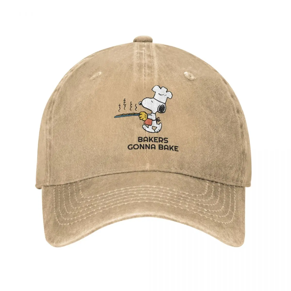 Peanuts Snoopy Baking Cookies Baseball Caps Fashion Distressed Washed Snapback Cap Unisex Outdoor Summer Adjustable Fit Hats Cap