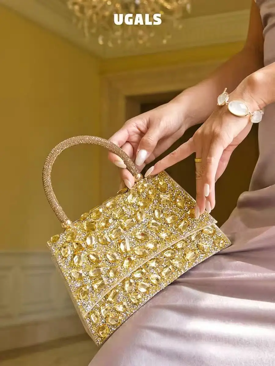 Glitter Shiny Diamond Evening Bag Luxury Rhinestones Fashion Women Handbag Wedding Party Banquet Bag Shoulder Crossbody Bag