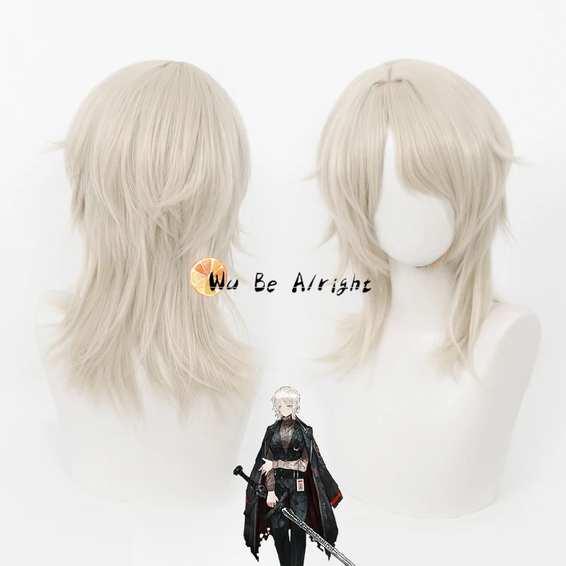 Peluca de Cosplay de Limbus Company Faust, pelo sintético corto amarillo claro resistente al calor, accesorios para fiesta de Carnaval y Halloween, mujeres y hombres