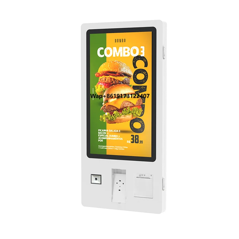 Fast Food Takeaway 27 32 Inch Touch Screen Restaurant Ordering Machine Printer Checkout Self Ordering Payment Kiosk