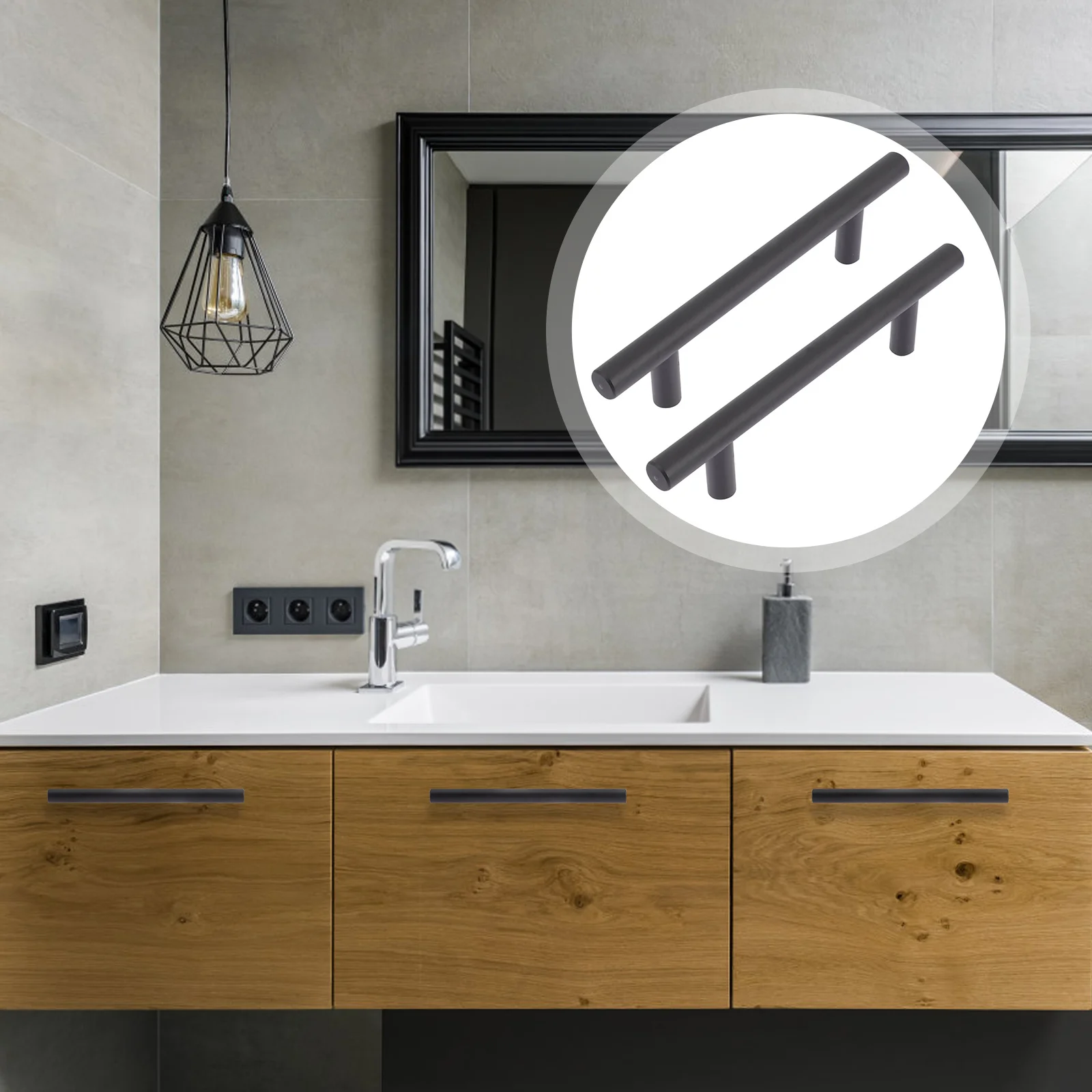 

2pcs Cabinet Round Bar Modern Drawer Pull Handle Aluminum Alloy For Kitchen Cabinet Wardrobe Cupboard Decorative Sturdy Hardware