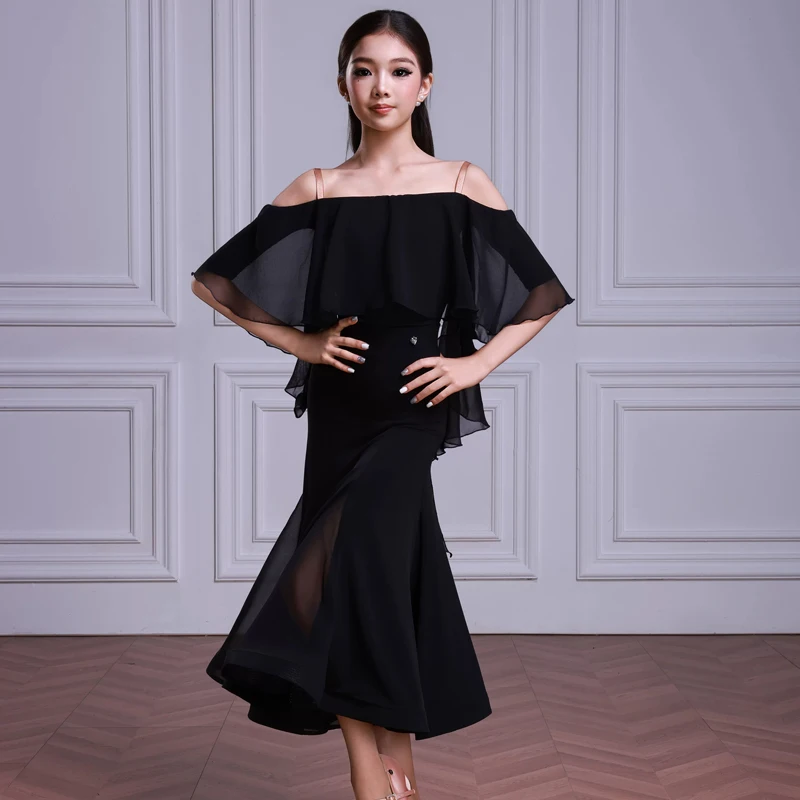 Children'S Latin Dance Professional Costume Girls Ballroom Dance Competition Dress Kids Perofmance Latin Dance Dresses SL16718