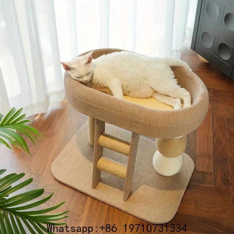 

Multi-Level Cat Tree Tower with Scratching Posts & Cozy Perch - Durable Sisal Rope Cat Climber for Indoor Cats, Space-Saving