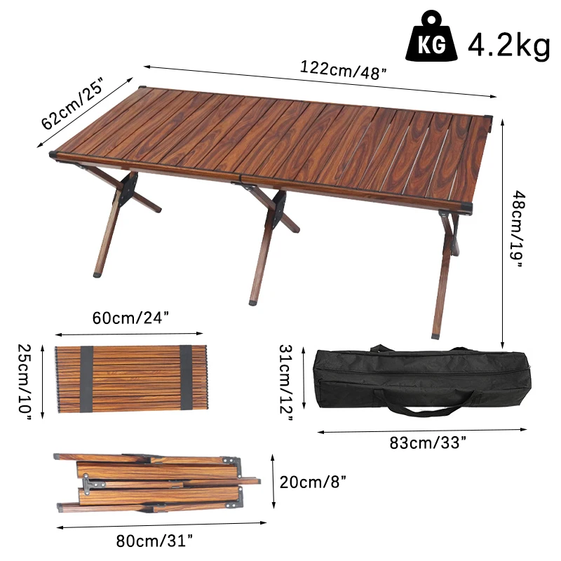 Camping Folding Tables 캠핑테이블 Portable Egg Roll Table Foldable Outdoor Dinner Desk High Strength Aluminum Alloy for Garden Party