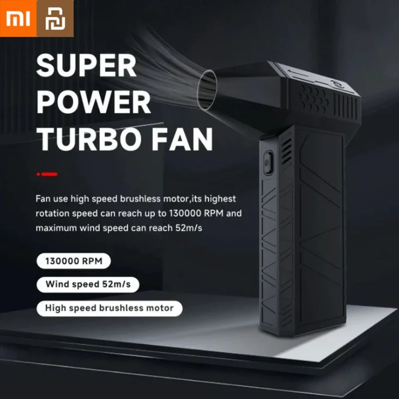 

Новый вентилятор Xiaomi Youpin Mini Turbo Jet, ручной бесщеточный двигатель 130000 об/мин, скорость ветра 52 м/с, многофункциональный вентилятор