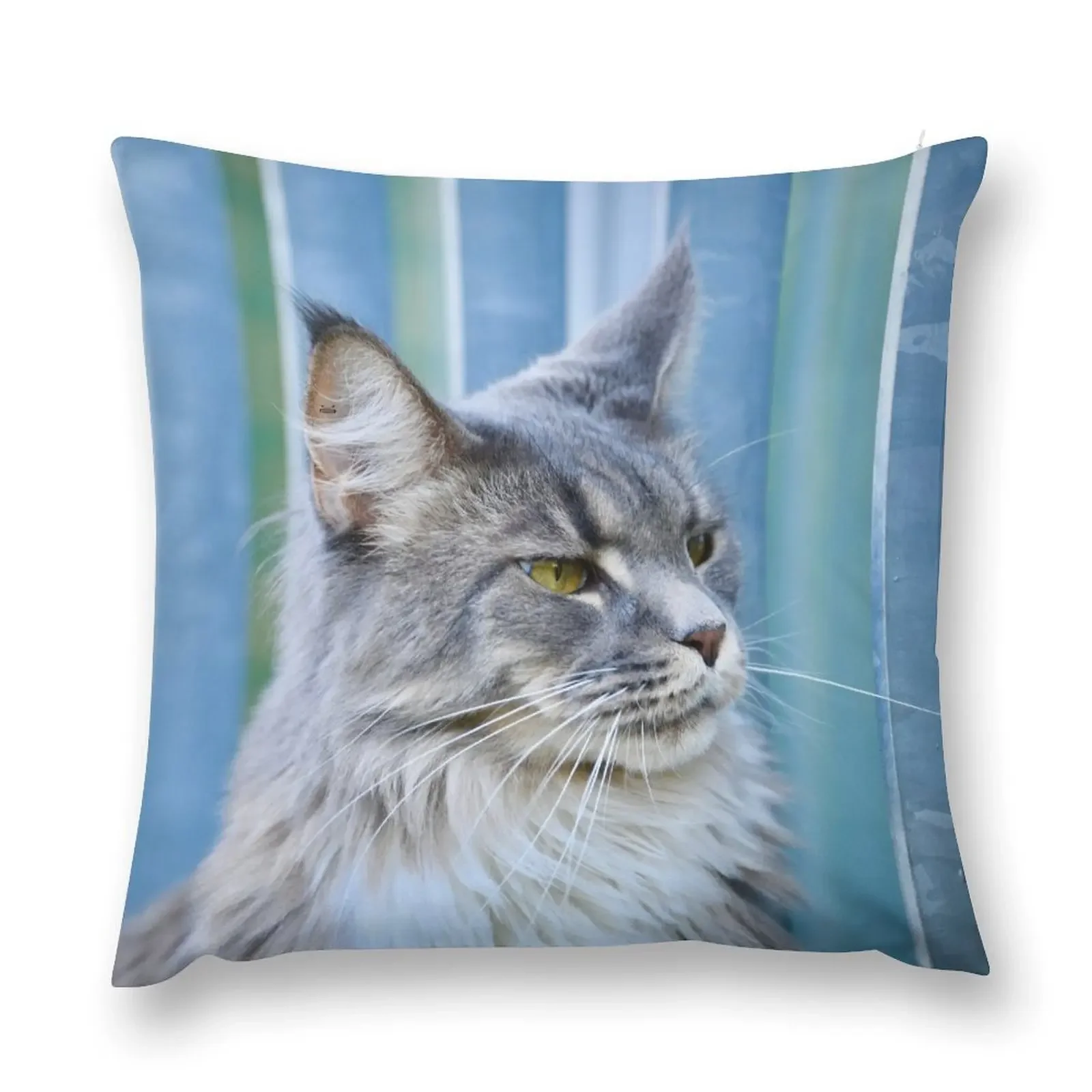 Maine Coon Blue / Swiss Artwork Photography Throw Pillow Decorative pillow case christmas ornaments 2025 pillow