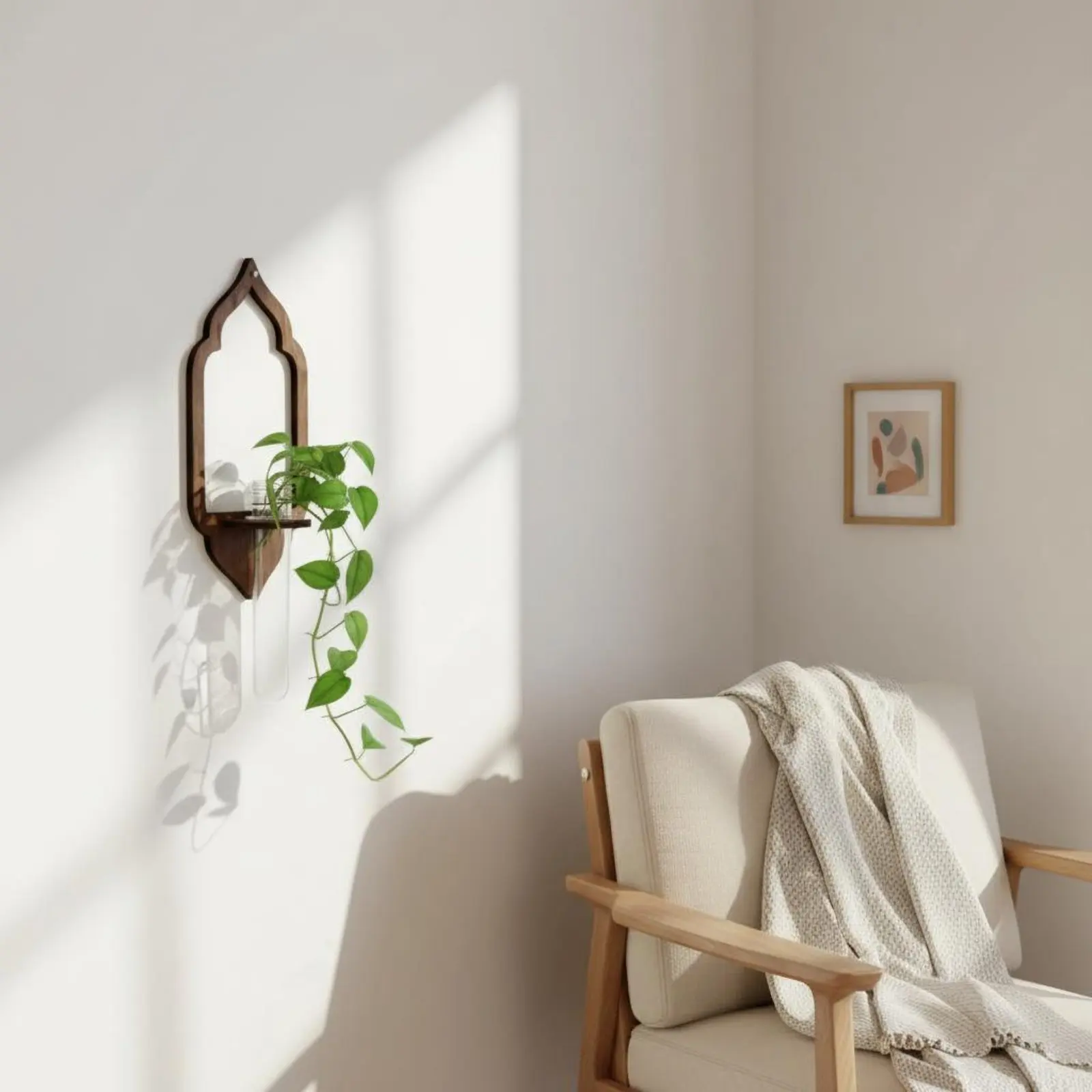 

Lantern Wall Shelf Minimalist Wooden Wall Planter Hanging Planter Shelf Easy Installation Home Decor Sturdy Construction