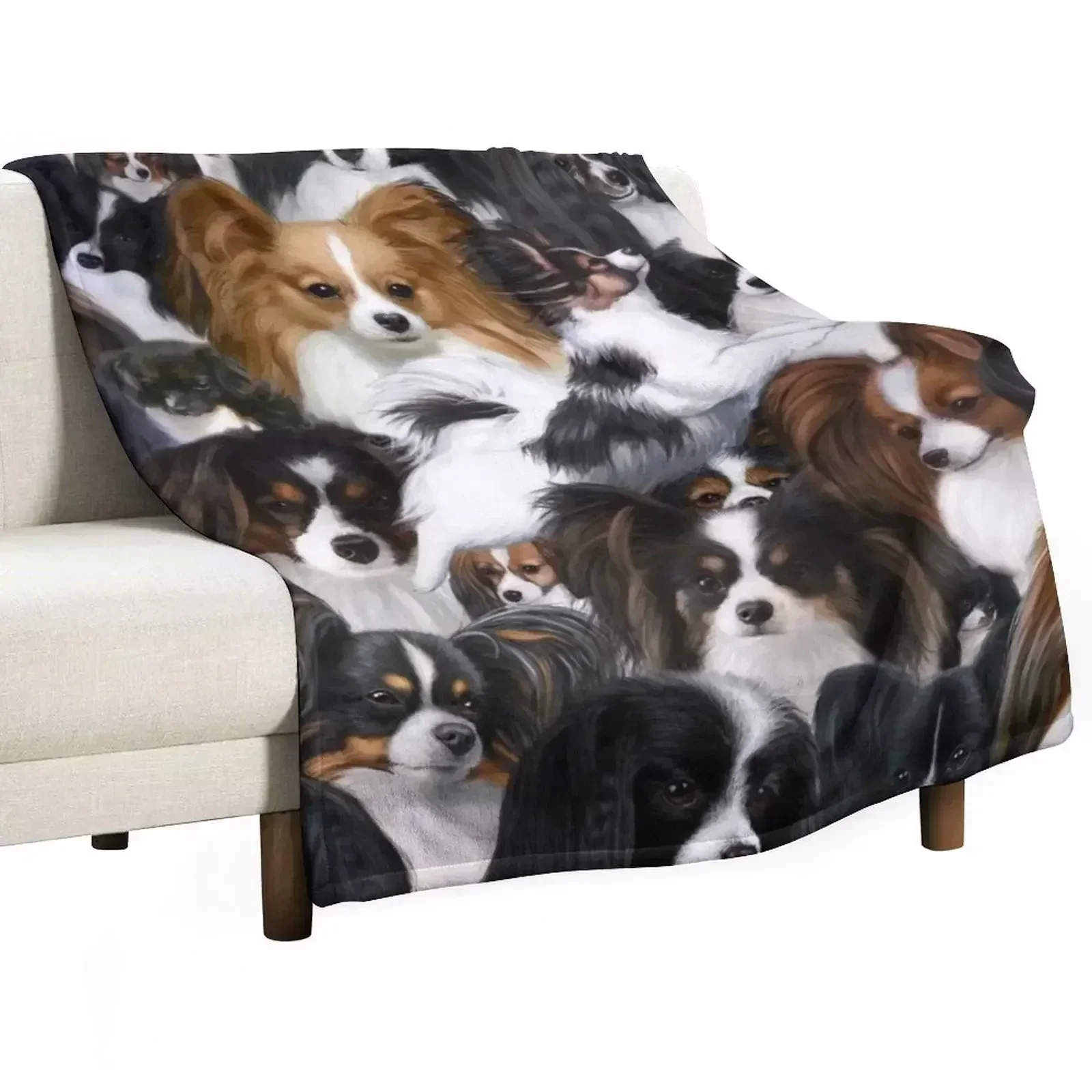 Fly little butterfly! Papillon and Phalene Collage Throw Blanket for sofa Hairys Loose For Baby Blankets