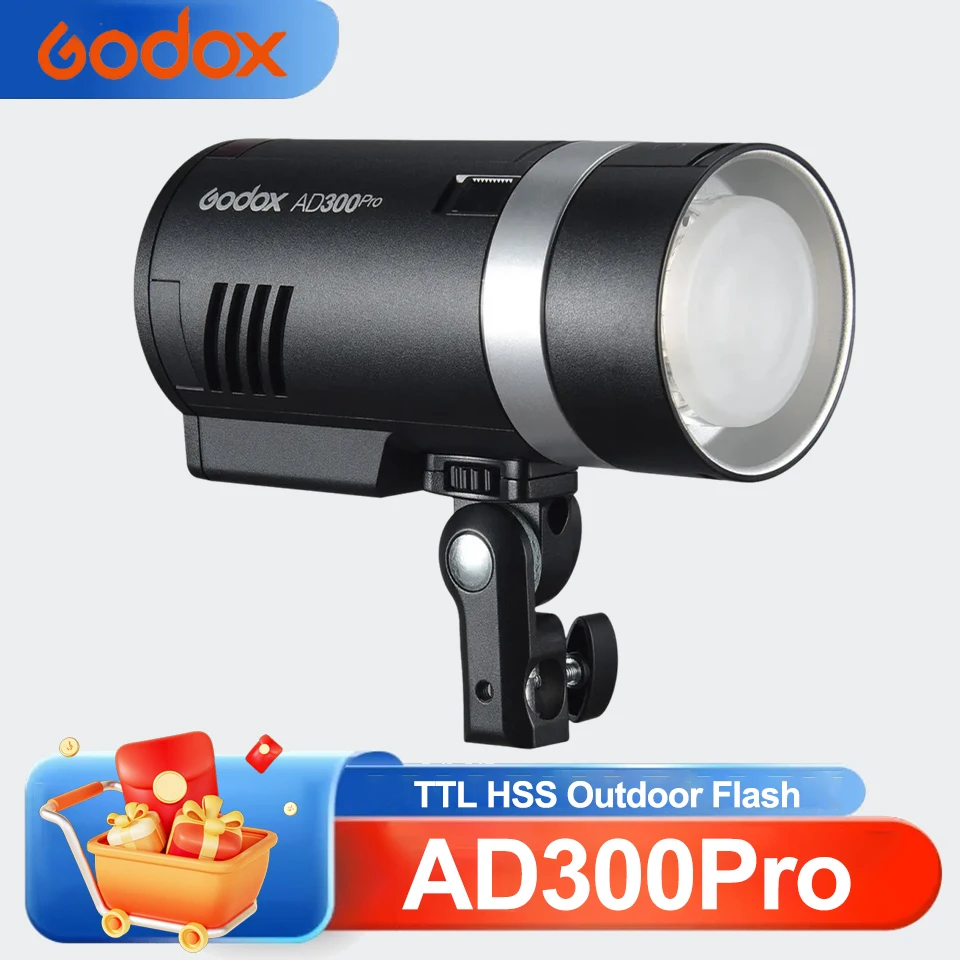 

Вспышка Godox AD300Pro TTL HSS 300 Вт для уличной съемки с двухцветным LED-осветителем для Canon, Nikon, Sony, Olympus, Panasonic, Fujifilm, Pentax