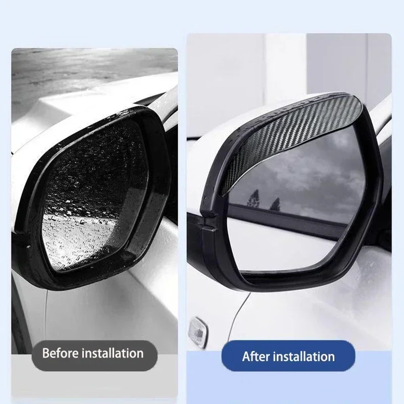 2Pcs Carbon Fiber Car Rearview Mirror Eyebrow Rain Cover For Peugeot 106 107 108 206 207 208 306 307 308 Car Accessories