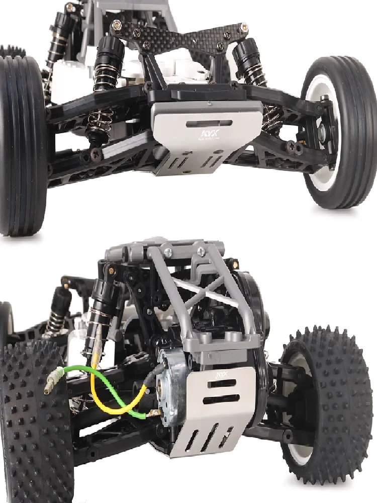 Accesorio de metal TAMIYA Electric Yutaka 1/10 Fighter NXGEN DT04 58741 Marco delantero y trasero, placa protectora inferior