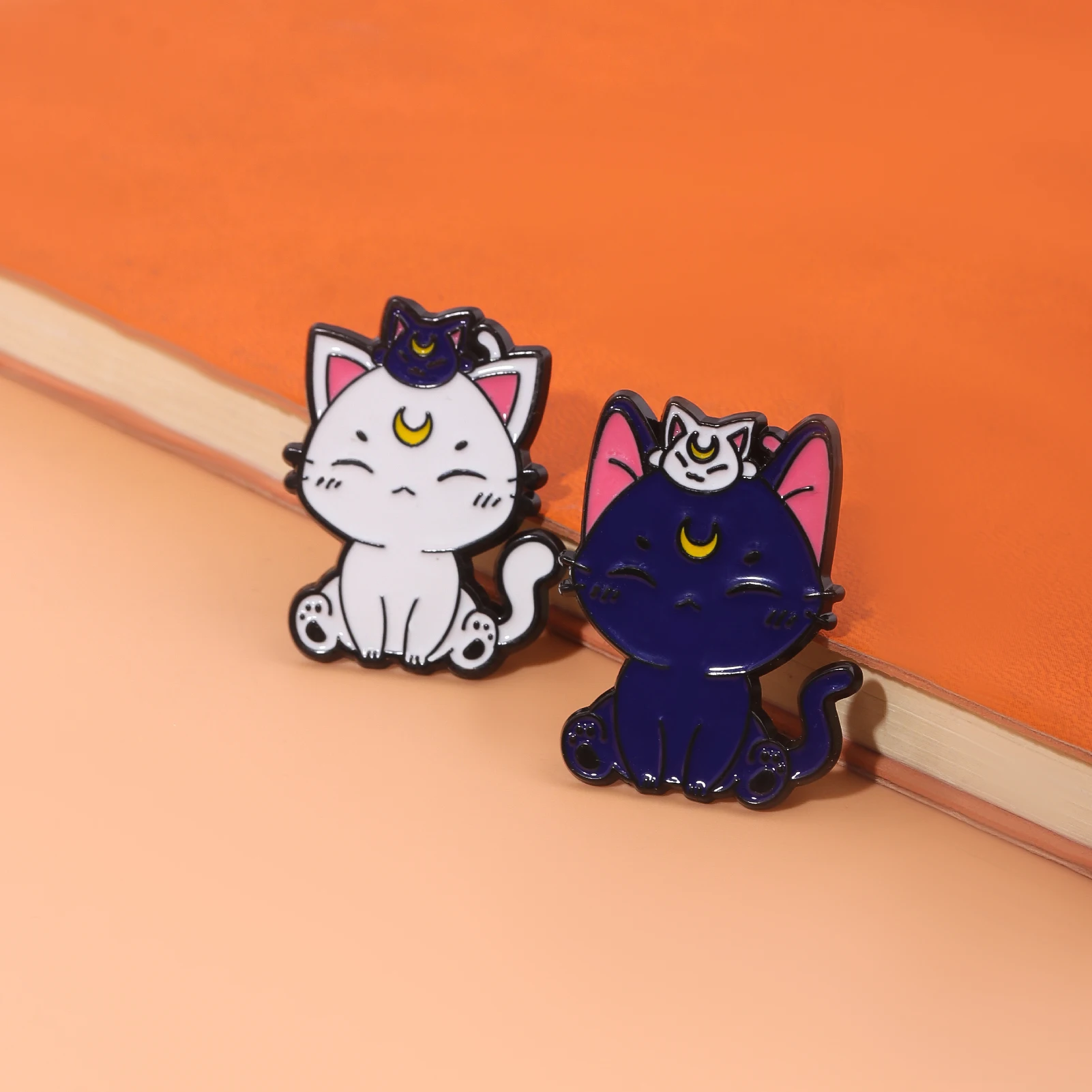 Moon Cats Brooch Anime Kawaii Luna Lapel Pins Backpack Jeans Brooches Brooches For Clothing Badges Fans Accessories Gifts