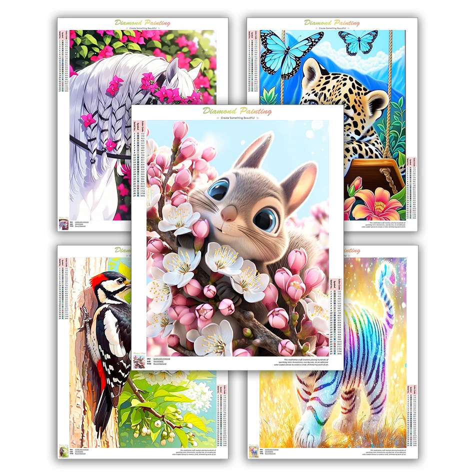 CHENISTORY Diamond Painting Kits Simple Artwork Drawings With Diamonds Animals Home Decor Diy Gift Painting With New Diamonds