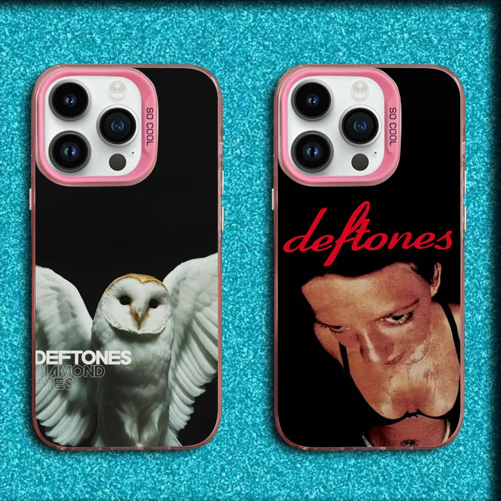 

Band D-Deftones Phone Case For iPhone 16,15,14,13,12,11,Mini,Pro,MAX Pink Matte Silicone Cover