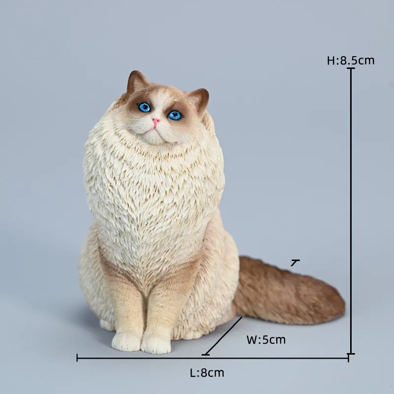 

JXK 1/6 Scale Small Simulation Ragdoll Pet Model Resin Cat for 12'' Soldier Toy Figures Sculpture Car Ornaments Collectibles
