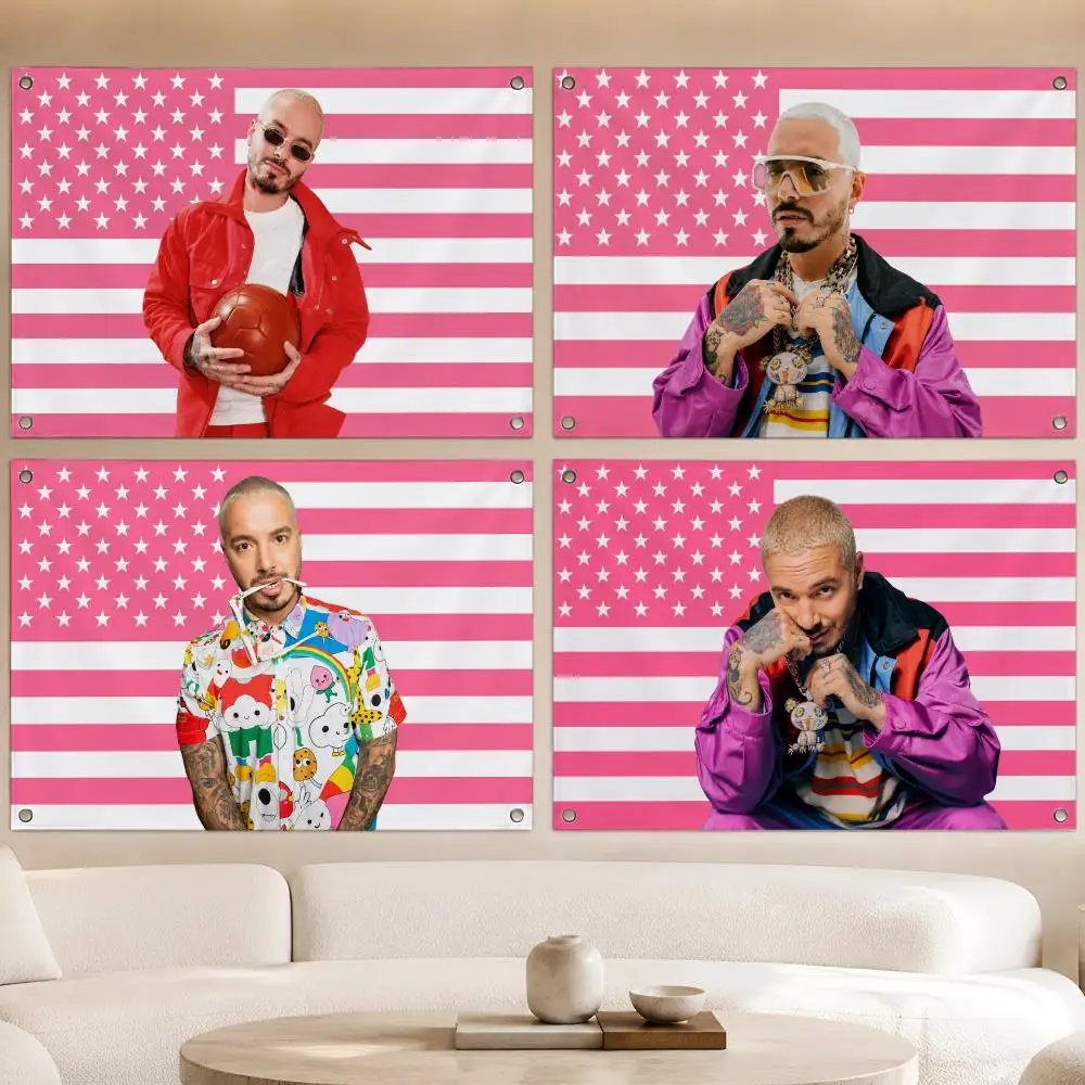 Music Latin Global Music J-J Balvin Flags Fan Banner Tapestry Wall Hanging Garage BarDorm Camp Party Outdoor Home Decor Gift