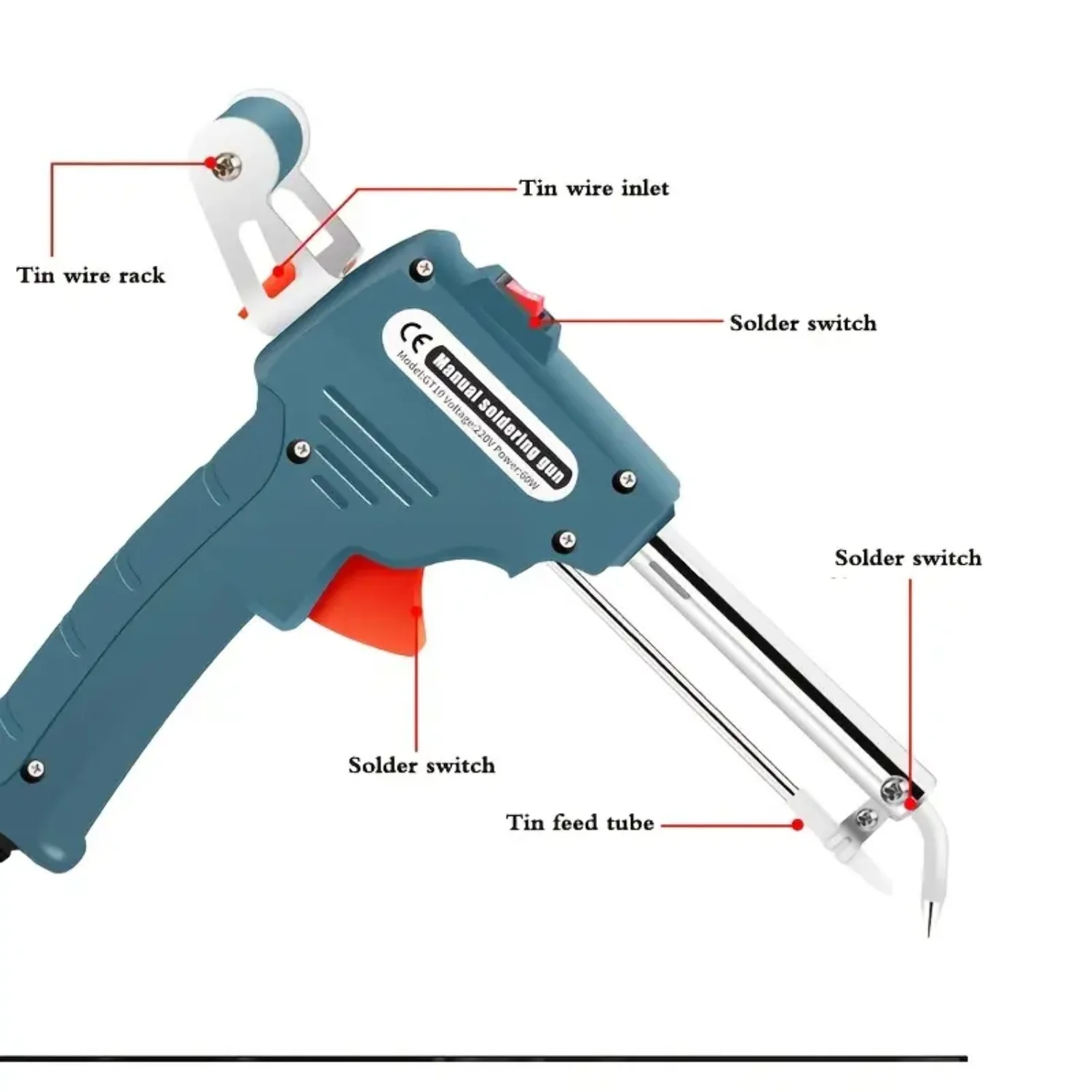 60W Hand Held Electric Soldering Gun - Household Soldering Iron Pen Tool for Welding Operations