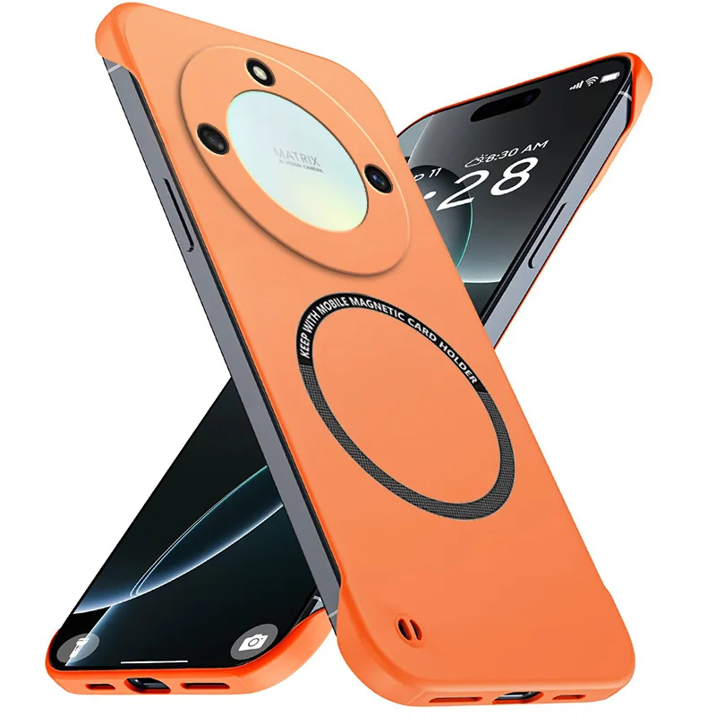 

Magnetic Slim for Honor Magic5 Magic 5 Lite X40 5G Frameless Phone Cases Matte Anti-Scratch PC Cover Borderless Shockproof Armor