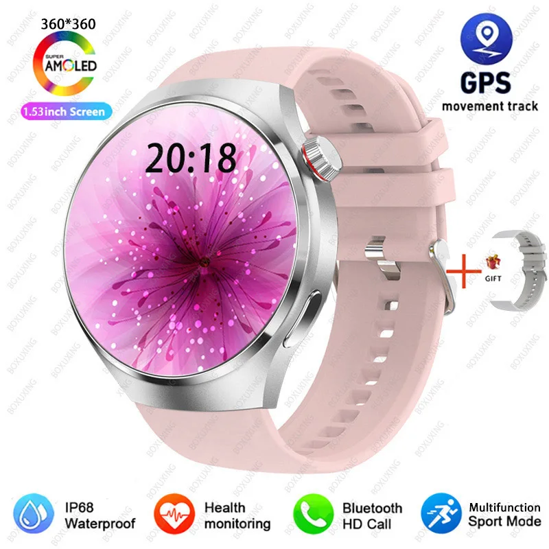 2026 Neue Watch 4 Pro GPS Smartwatch für Herren 360*360 AMOLED-Bildschirm Herzfrequenz Bluetooth-Anruf IP68 Wasserdicht Sport-Smartwatch für Männer